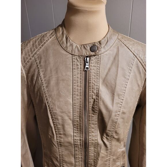 Sebby Collection - Women's Small Vegan Leather Bomber Jacket - Picture 3 of 11